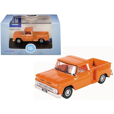 Stages For All Ages 1965 Chevrolet C10 Stepside Pickup Truck Orange 1 by 87 HO Scale Diecast Model Car ST1540358